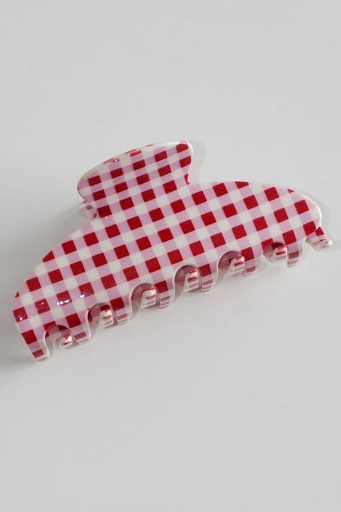 JUMBO STRIPE PLAID OVAL HAIR CLAW CLIPS | 40H1020