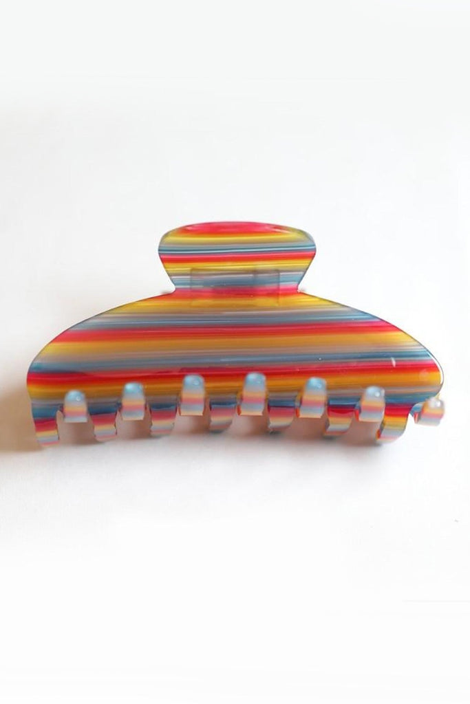 JUMBO STRIPE PLAID OVAL HAIR CLAW CLIPS | 40H1020