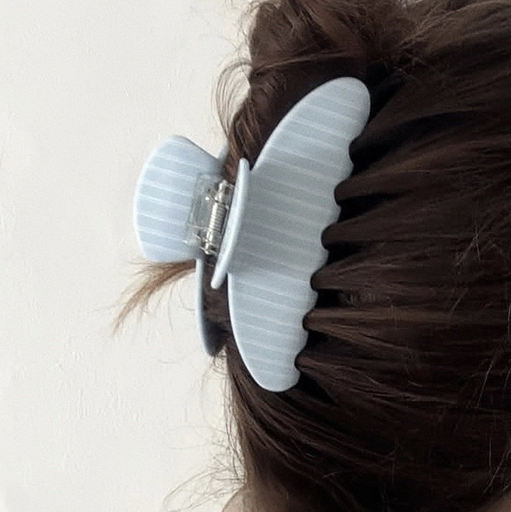 JUMBO STRIPE PLAID OVAL HAIR CLAW CLIPS | 40H1020