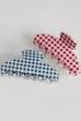 JUMBO STRIPE PLAID OVAL HAIR CLAW CLIPS | 40H1020