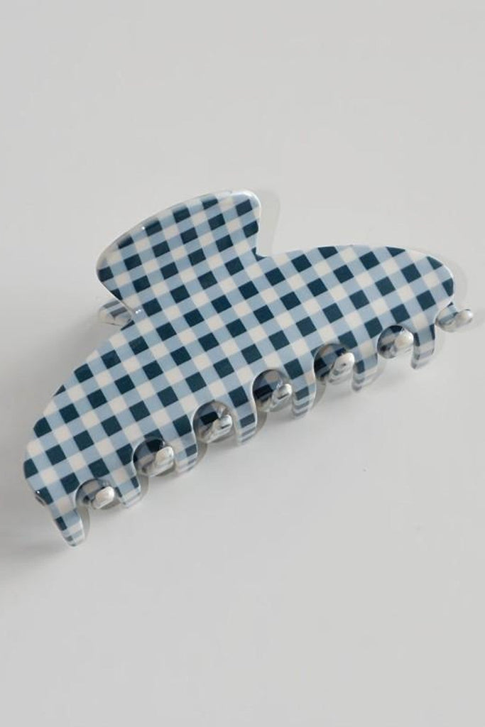 JUMBO STRIPE PLAID OVAL HAIR CLAW CLIPS | 40H1020