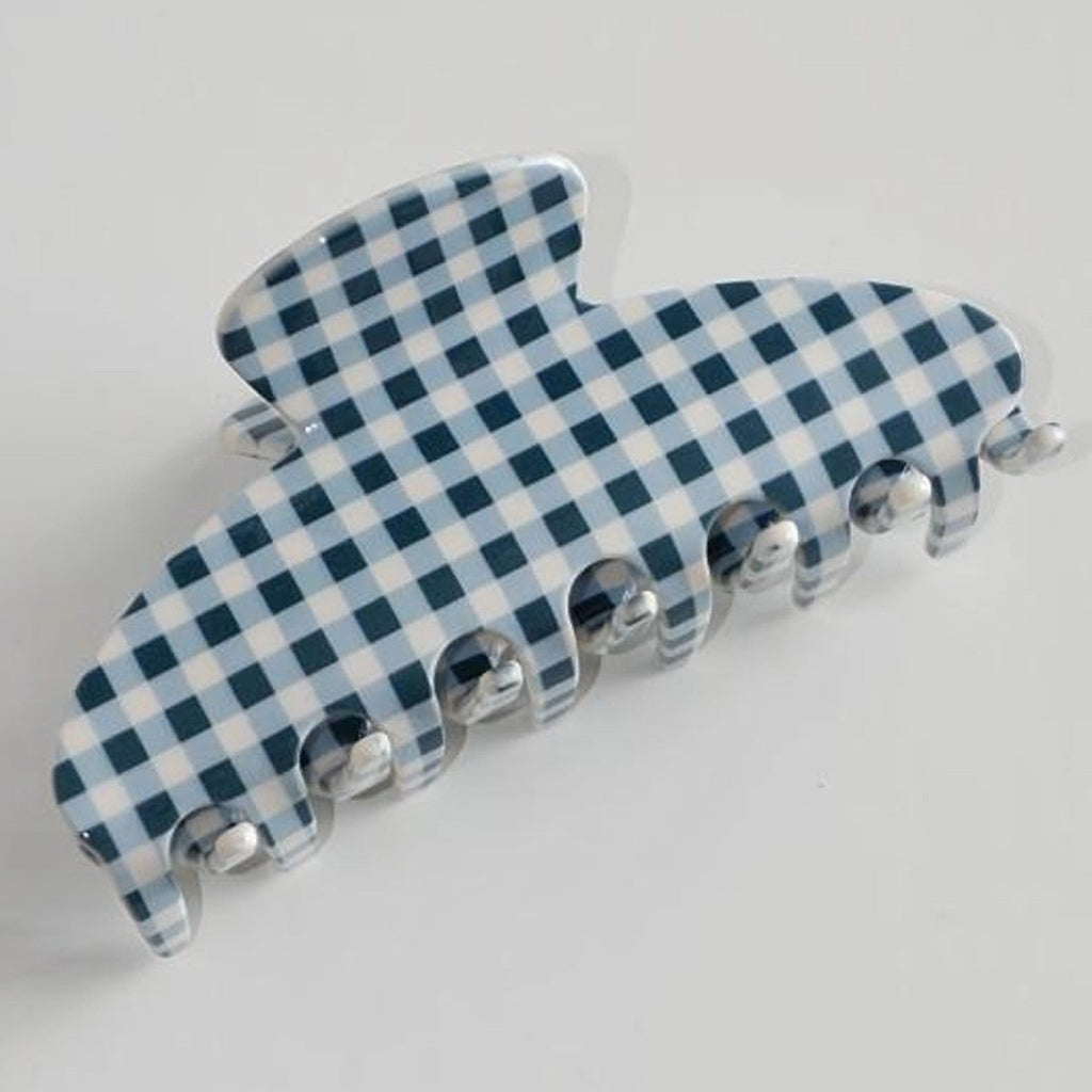 JUMBO STRIPE PLAID OVAL HAIR CLAW CLIPS | 40H1020