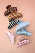 JUMBO STRIPE PLAID OVAL HAIR CLAW CLIPS | 40H1020