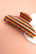 JUMBO STRIPE PLAID OVAL HAIR CLAW CLIPS | 40H1020