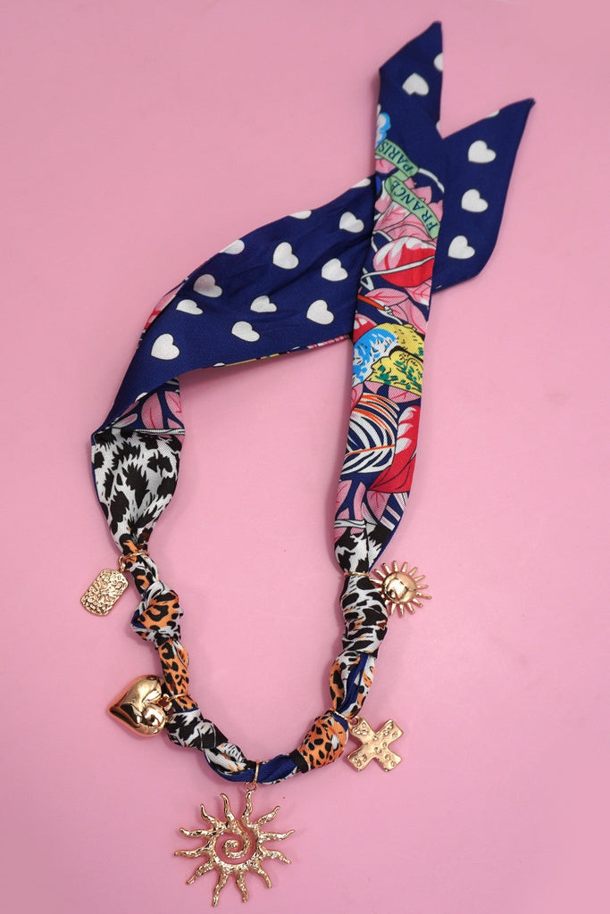 HANDMADE ANIMAL DESIGN SCARF NECKLACE-SUN HEART | 80N92493