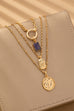 LAYER CELESTIAL CROSS BLUE STONE CHARM NECKLACE | 80N92501