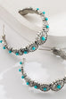 WESTERN TURQ STONE HOOP EARRINGS | 40E432