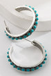 WESTERN TURQ STONE HOOP EARRINGS | 40E431