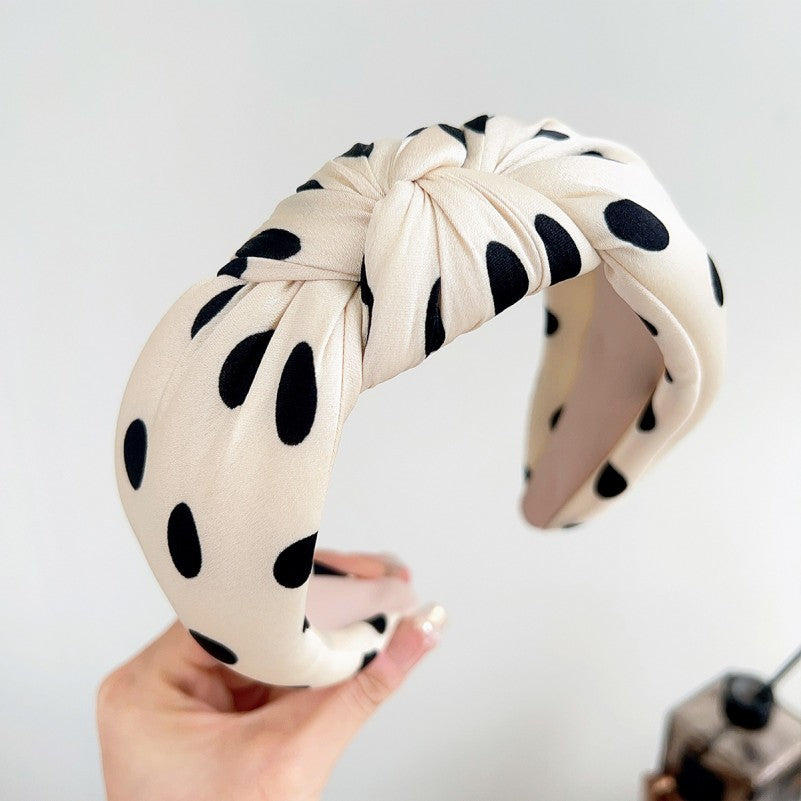 SOFT KNOTTED POLKA DOT HEADBAND HAIR BAND | 40HB188
