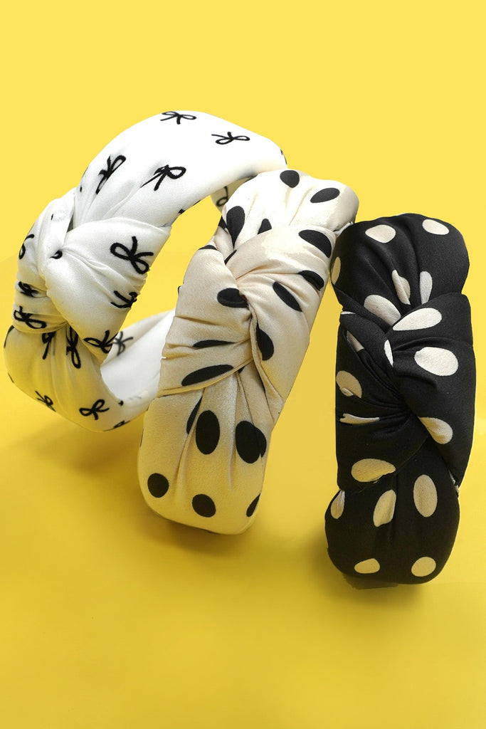 SOFT KNOTTED POLKA DOT HEADBAND HAIR BAND | 40HB188