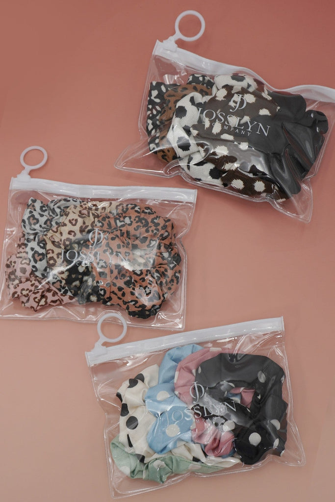 ANIMAL PATTERN SCRUNCHIES SET OF 5 | 40S741