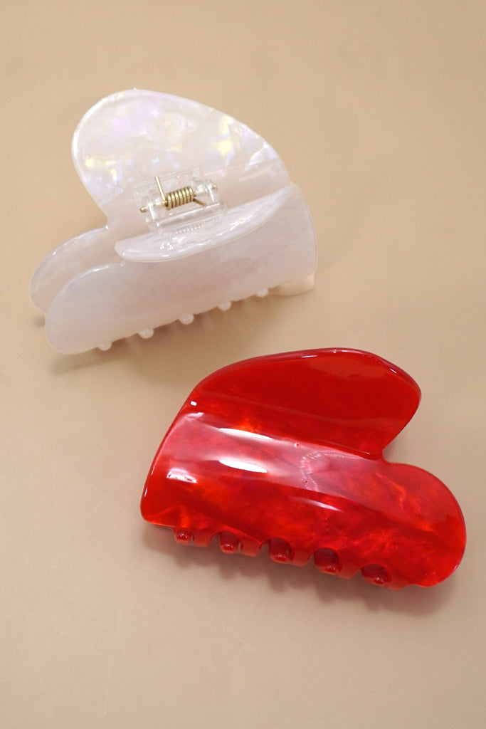 VALENTINE JUMBO HEART HAIR CLAW CLIPS | 40H1024