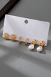 TRIO BLAZING HEART PEARL DROP HUGGIE HOOP EARRINGS | 80E61472