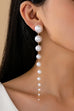 LONG STATEMENT LINEAR PEARL DROP EARRINGS | 80E61438