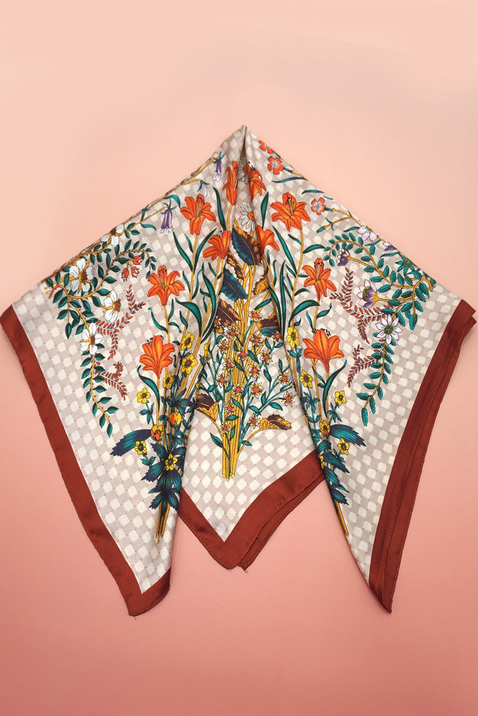 LARGE FLORAL PRINT BANDANA SCARF | 40SC697