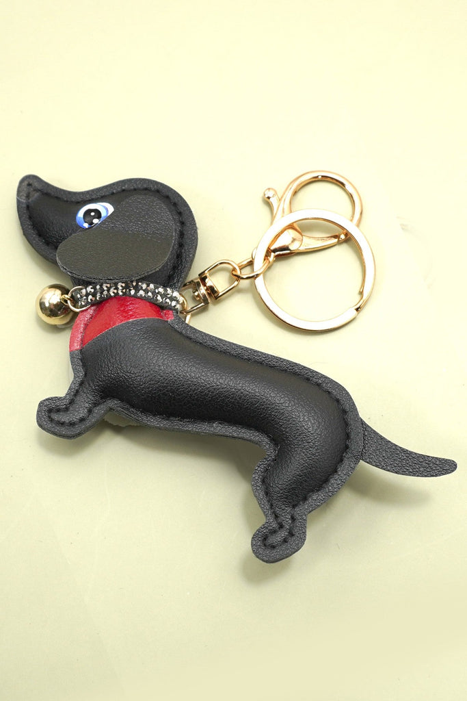 BAG CHARM KEY CHAIN - VEGAN LEATHER DOG | 40KC165
