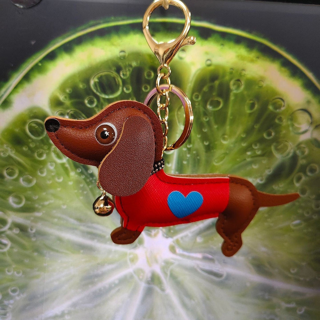 BAG CHARM KEY CHAIN - VEGAN LEATHER DOG | 40KC165
