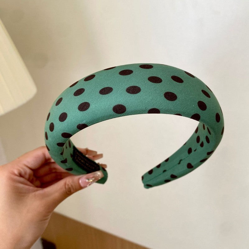 POKA DOT PUFFED SPA HEADBAND HAIR BAND | 40HB189