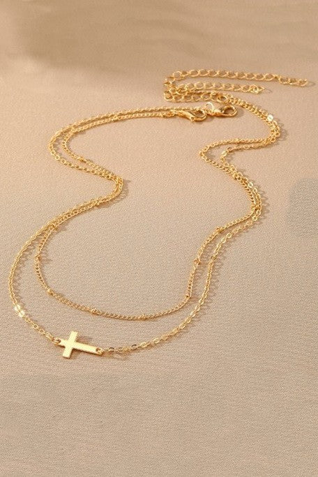 18K STAINLESS STEEL TARNISH FREE CROSS NECKLACE | 40NK9614