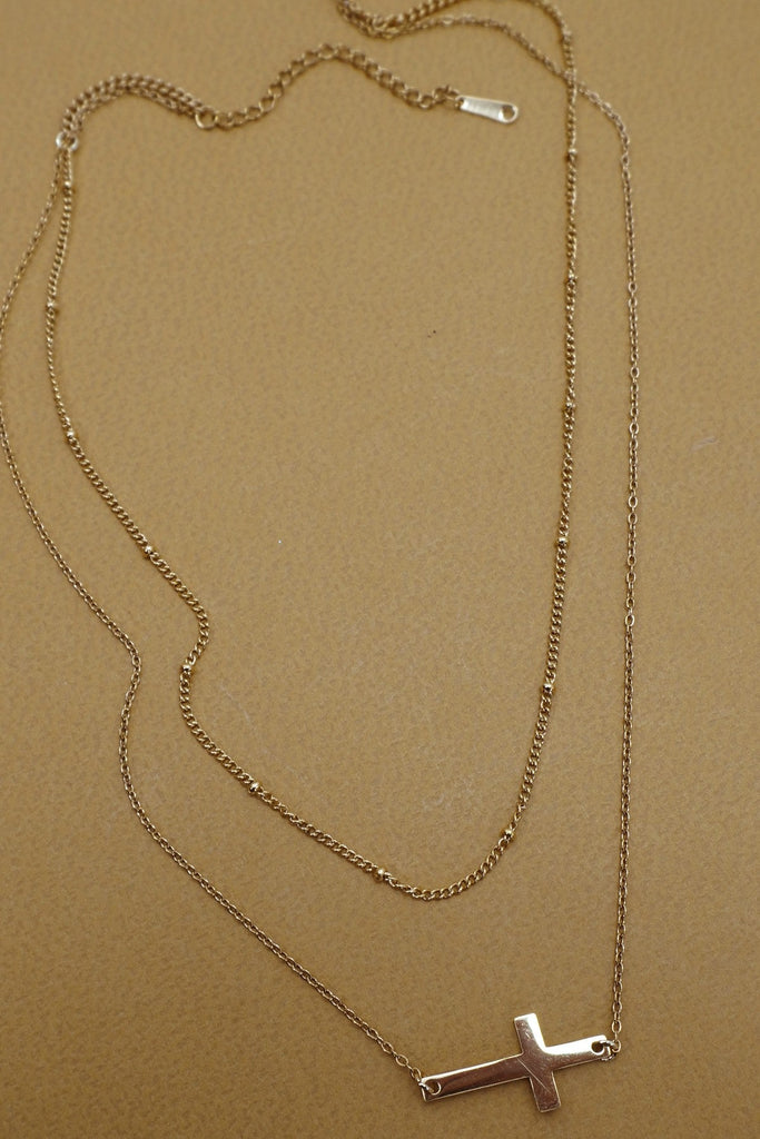 18K STAINLESS STEEL TARNISH FREE CROSS NECKLACE | 40NK9614