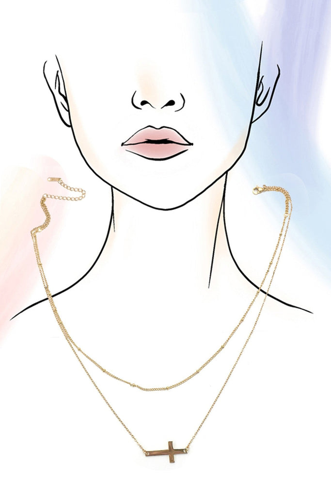 18K STAINLESS STEEL TARNISH FREE CROSS NECKLACE | 40NK9614