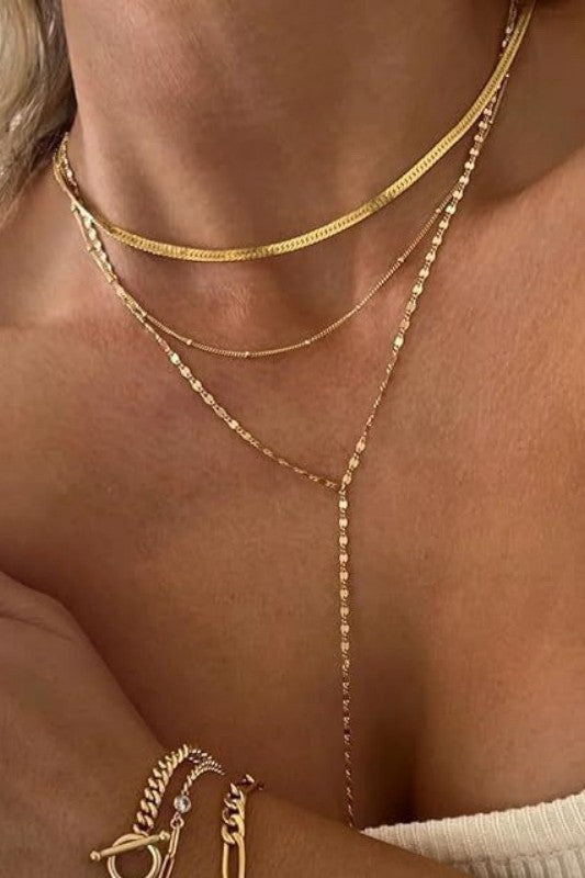 18K STAINLESS STEEL TARNISH FREE Y NECKLACE | 40NK9616