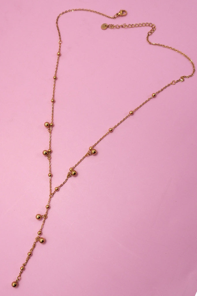 18K STAINLESS STEEL TARNISH FREE BALL Y NECKLACE | 40NK9617