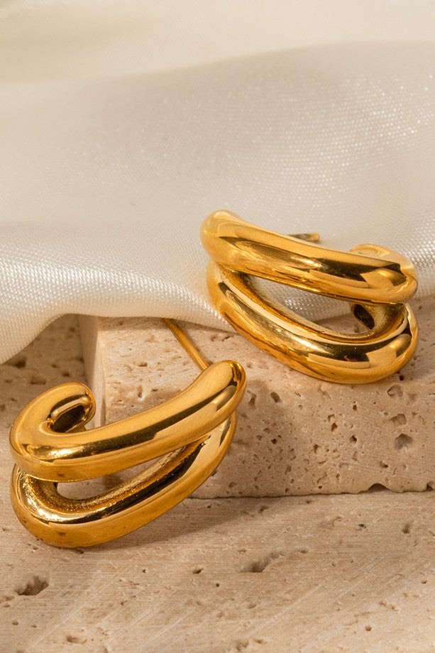 18K STAINLESS STEEL WATERPROOF TARNISH FREE HOOPS | 40E439