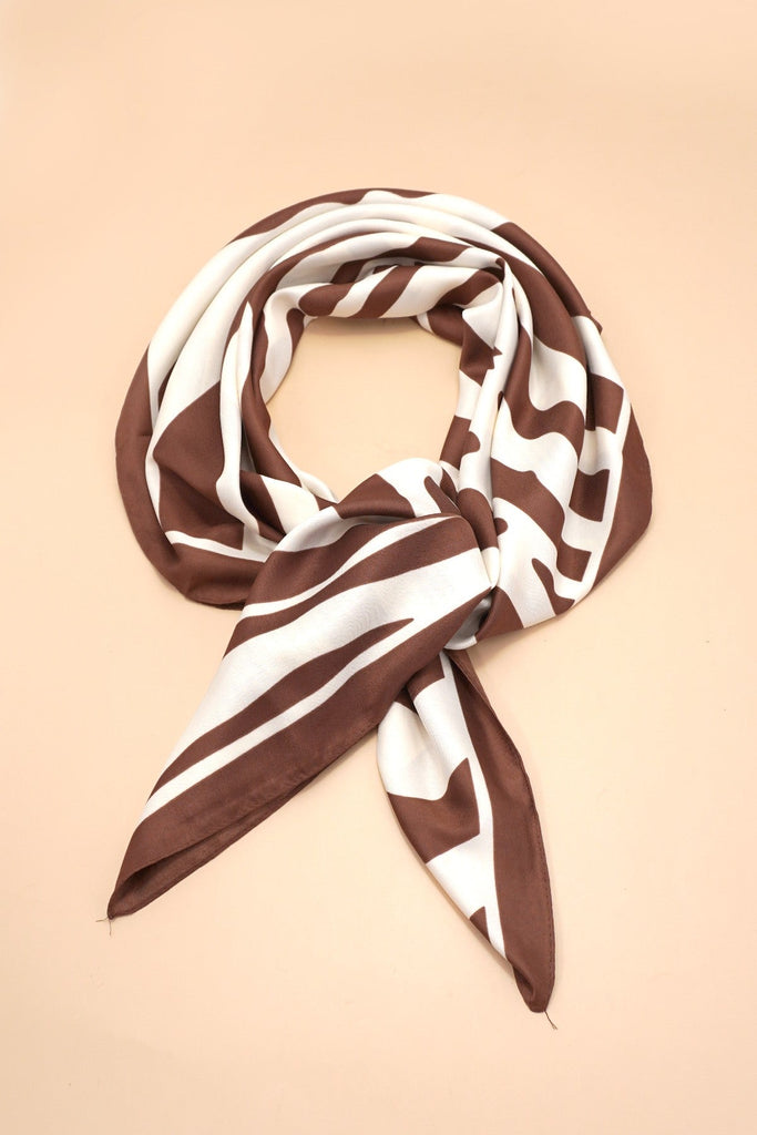 Large Vintage Zebra Print Bandana Scarf | 40SC702