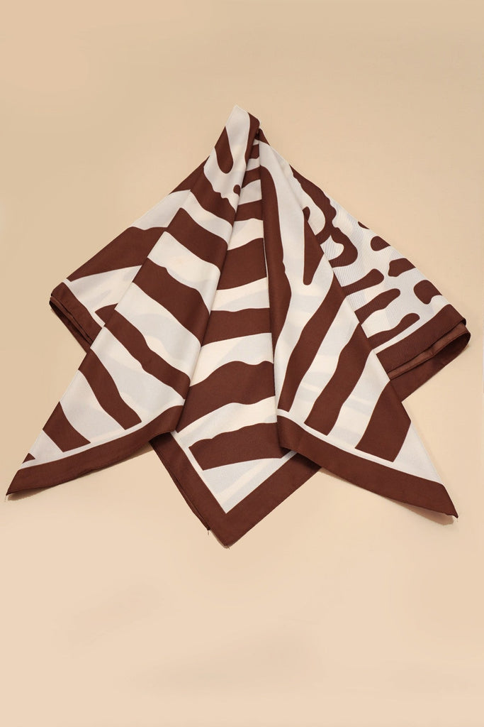 Large Vintage Zebra Print Bandana Scarf | 40SC702