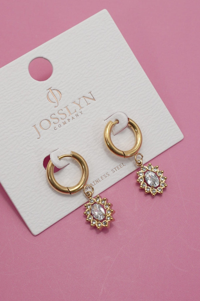 18K STAINLESS STEEL TARNISH FREE CRYSTAL EARRINGS | 40E450