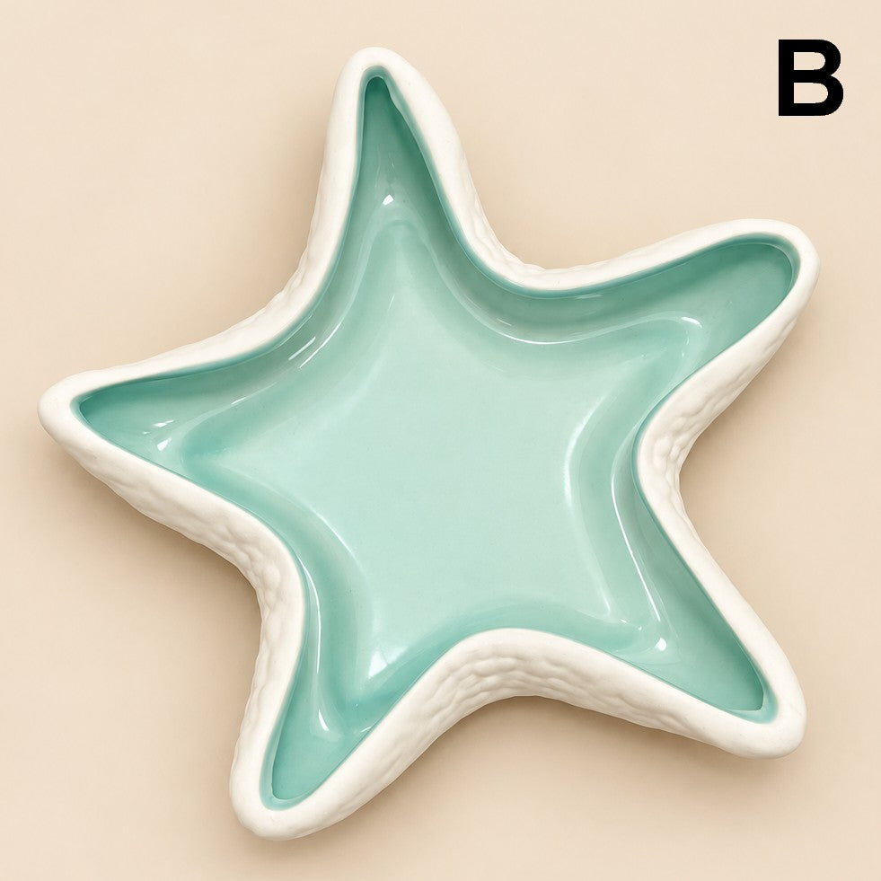 Ceramic Seashell & Starfish Decorative Trinket Dish| 40CP102