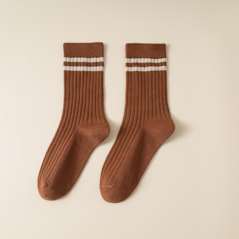 WOMAN STRIPE HALF CREW THROWBACK COTTON SOCKS | 40S02076