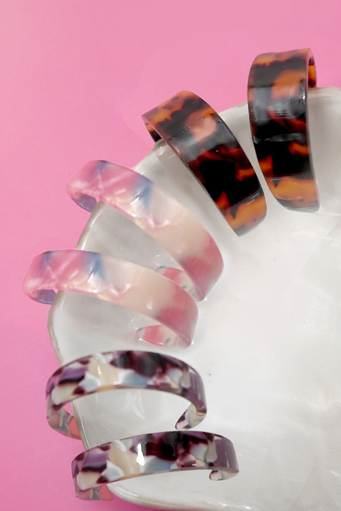 MULTI CLASSIC ACRYLIC HOOP TRIO EARRINGS | 40E457