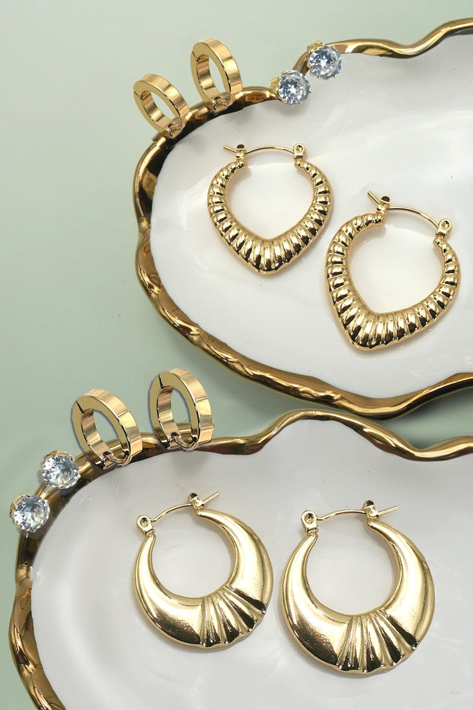 18K STAINLESS STEEL WATERPROOF TARNISH FREE HOOPS | 40E459