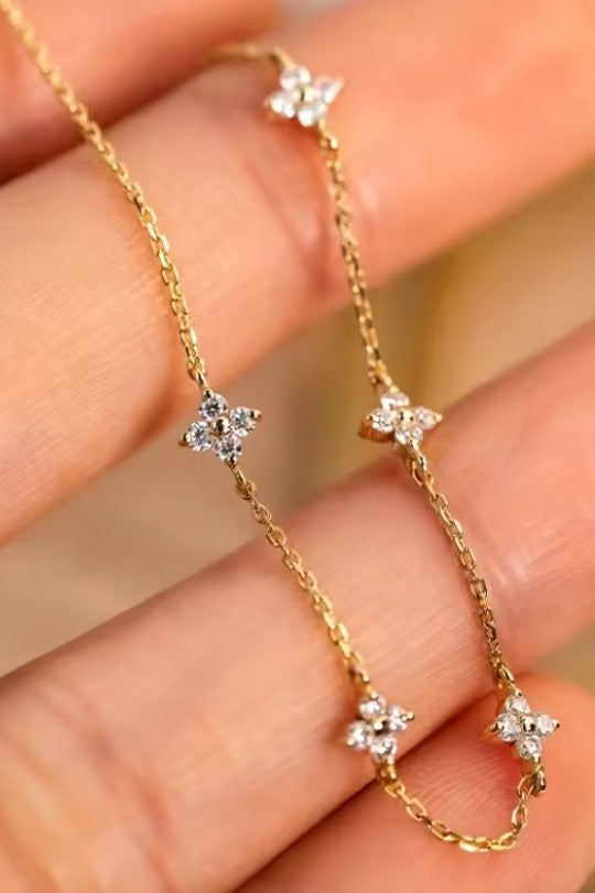 18K STAINLESS STEEL TARNISH FREE FLOWER BRACELET | 40B5213