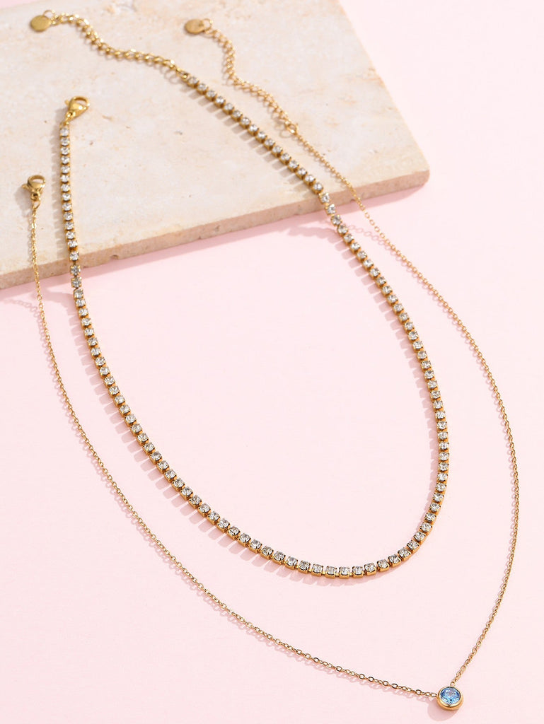 18K STAINLESS STEEL TARNISH FREE LAYERED NECKLACE | 40NK9640
