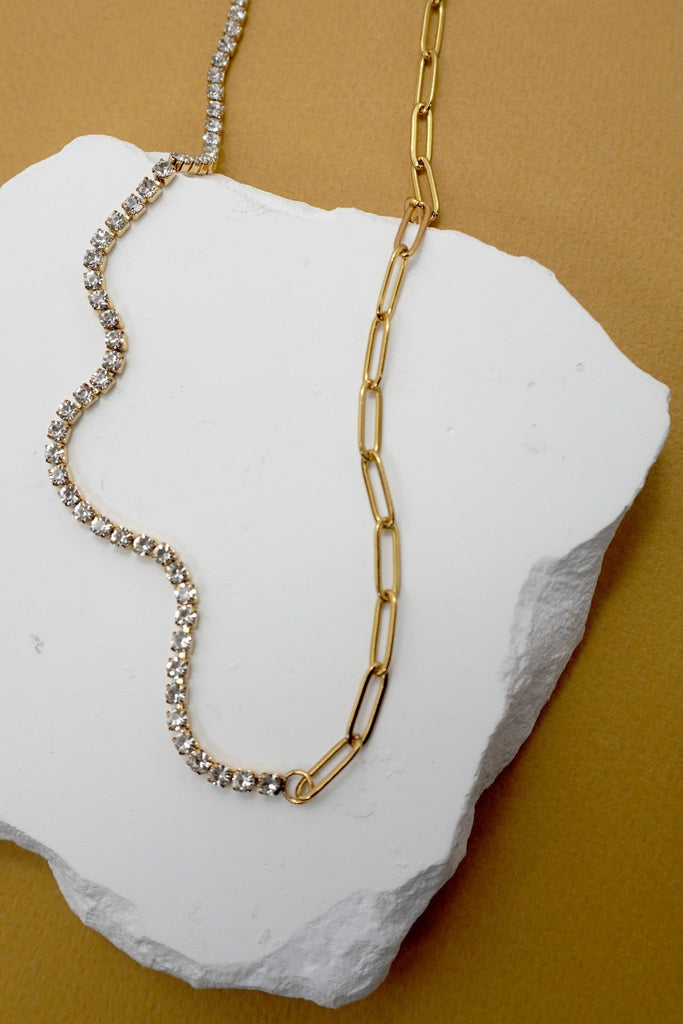 18K STAINLESS STEEL TARNISH FREE TENNIS NECKLACE | 40NK9641