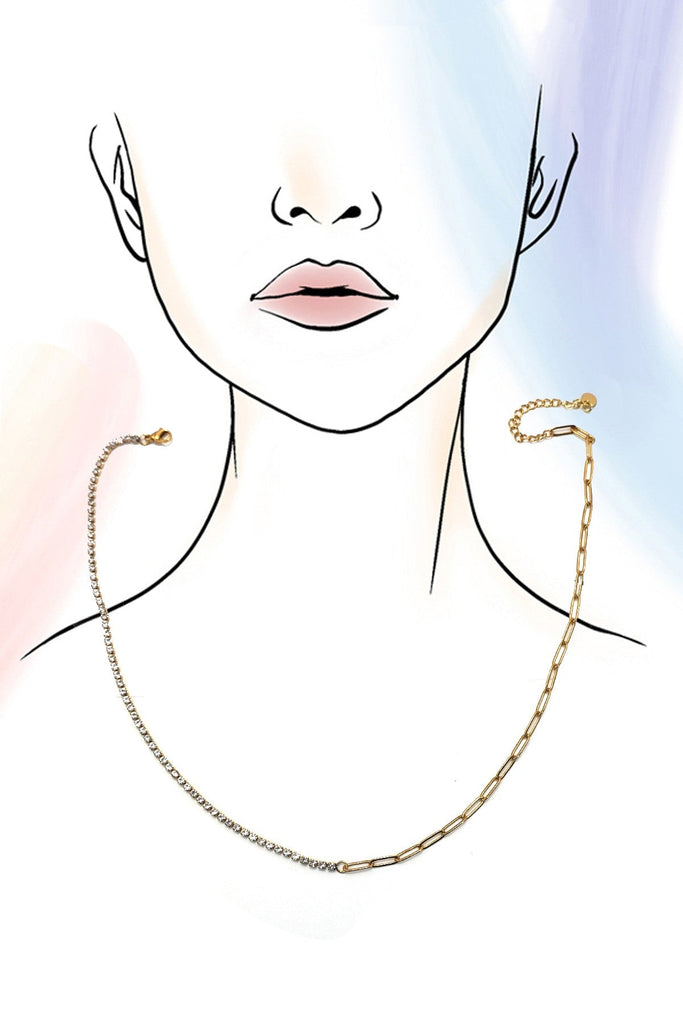 18K STAINLESS STEEL TARNISH FREE TENNIS NECKLACE | 40NK9641