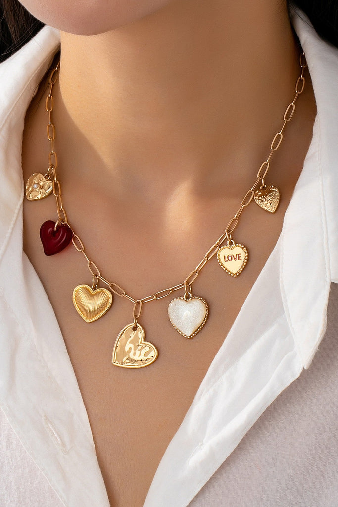CHARM NECKLACE-HEARTS LOVE CHARMS | 80N92653