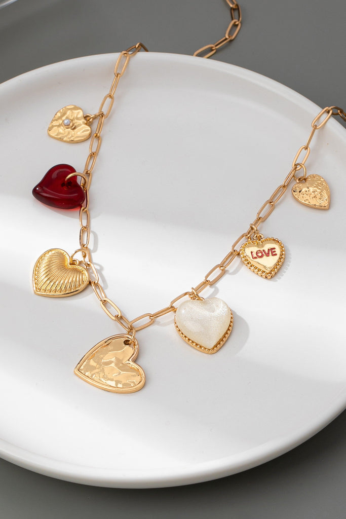 CHARM NECKLACE-HEARTS LOVE CHARMS | 80N92653