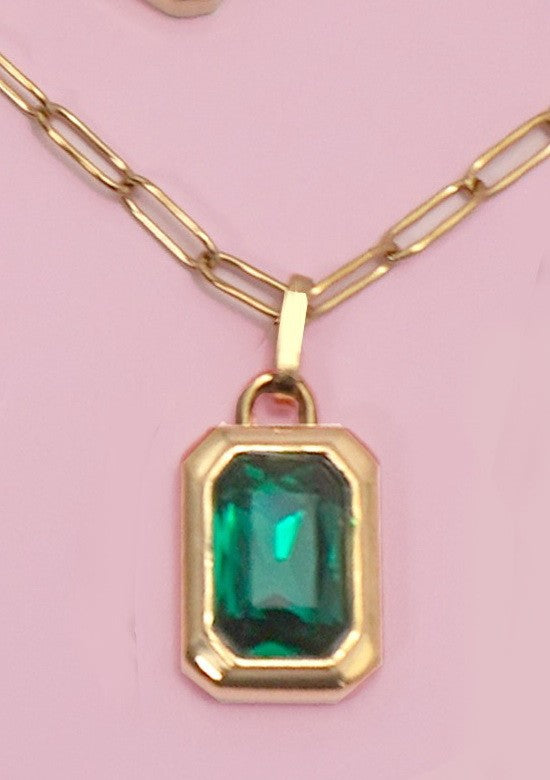18K STAINLESS STEEL TARNISH FREE SQUARE NECKLACE | 40NK9653