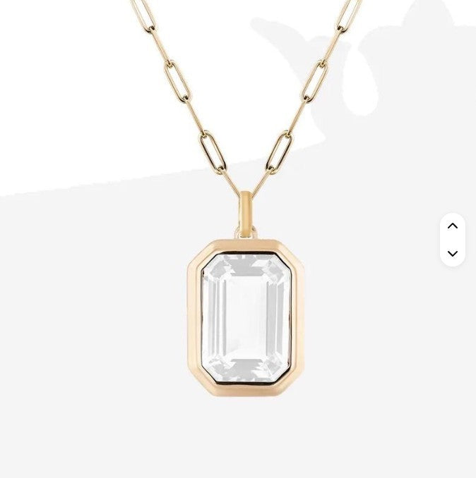 18K STAINLESS STEEL TARNISH FREE SQUARE NECKLACE | 40NK9653