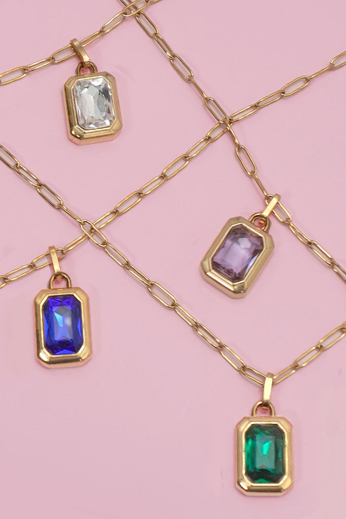 18K STAINLESS STEEL TARNISH FREE SQUARE NECKLACE | 40NK9653