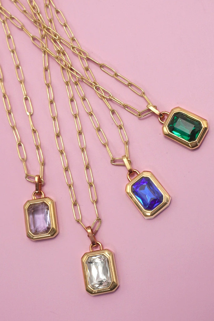 18K STAINLESS STEEL TARNISH FREE SQUARE NECKLACE | 40NK9653