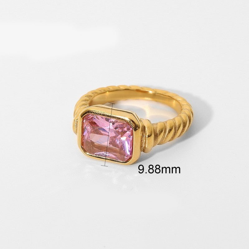 18K STAINLESS STEEL TARNISH FREE RHINESTONE RINGS | 40R135