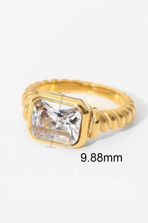 18K STAINLESS STEEL TARNISH FREE RHINESTONE RINGS | 40R135