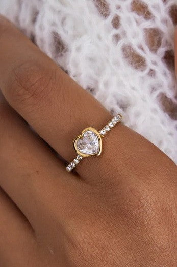 18K STAINLESS STEEL TARNISH FREE RHINESTONE RINGS | 40R136