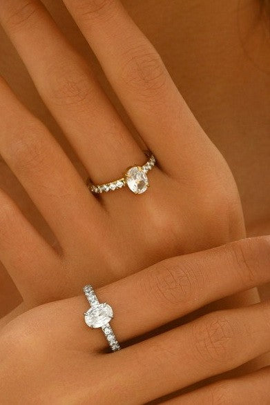 18K STAINLESS STEEL TARNISH FREE RHINESTONE RINGS | 40R136