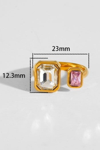 18K STAINLESS STEEL TARNISH FREE RHINESTONE RINGS | 40R137